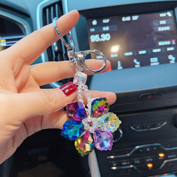 Wholesale Crystal Small Snowflake Glass Diamond Keychains